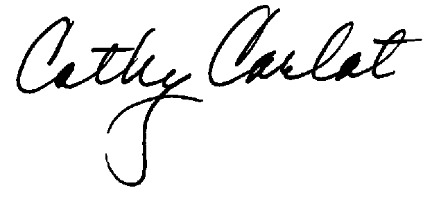 Mayor Cathy Carlat's Signature